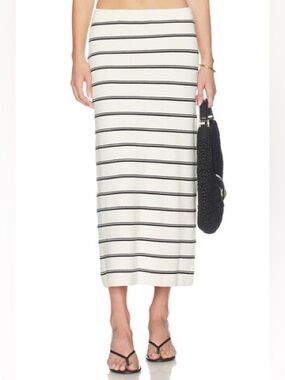 L*Space Striped Knit Midi Skirt,